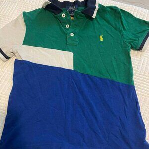 Ralph Lauren Polo Colorblock Short Sleeve Shirt Boys Size 6